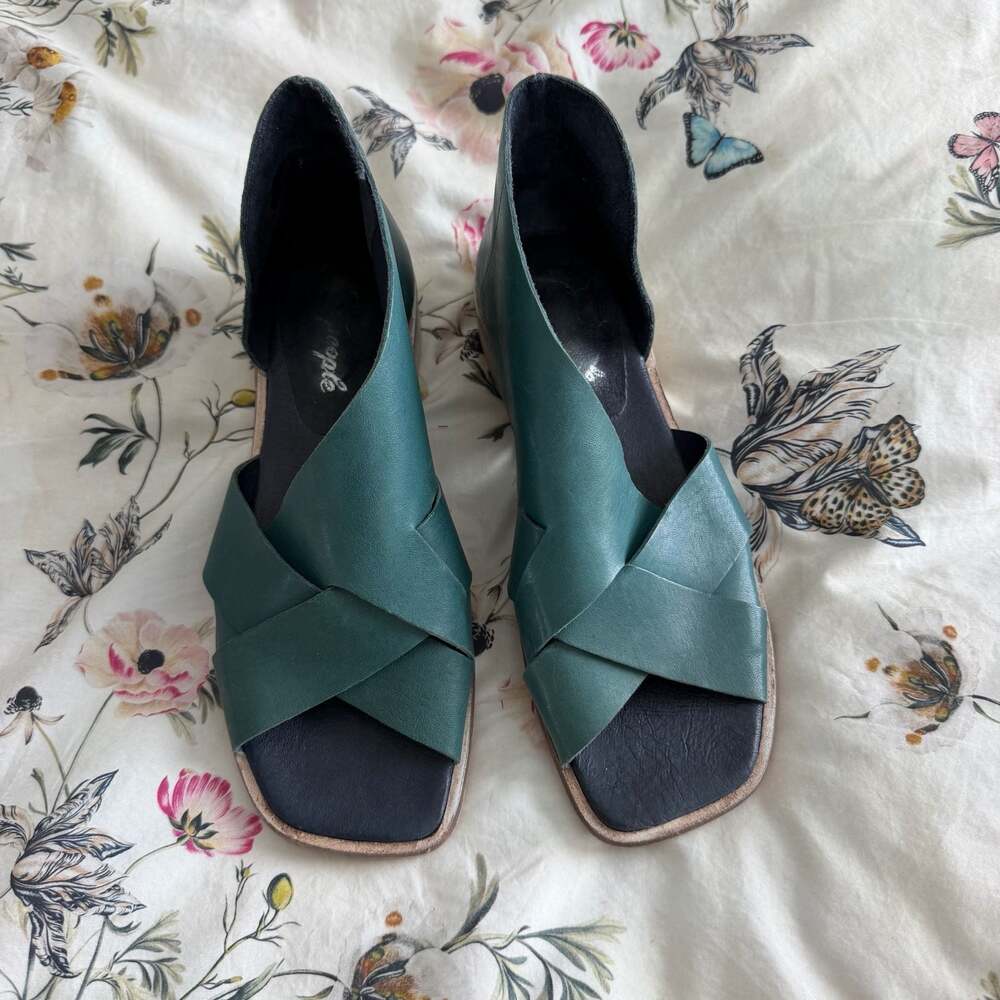 Free People Sun Valley Leather Sandals in Azure